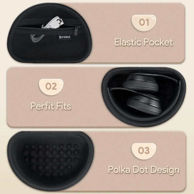 Alt view image 3 of 7 - Case for Beats Solo3 /Solo 4 Wireless On-Ear Headphones, Portable Travel Hard Shell Storage Bag