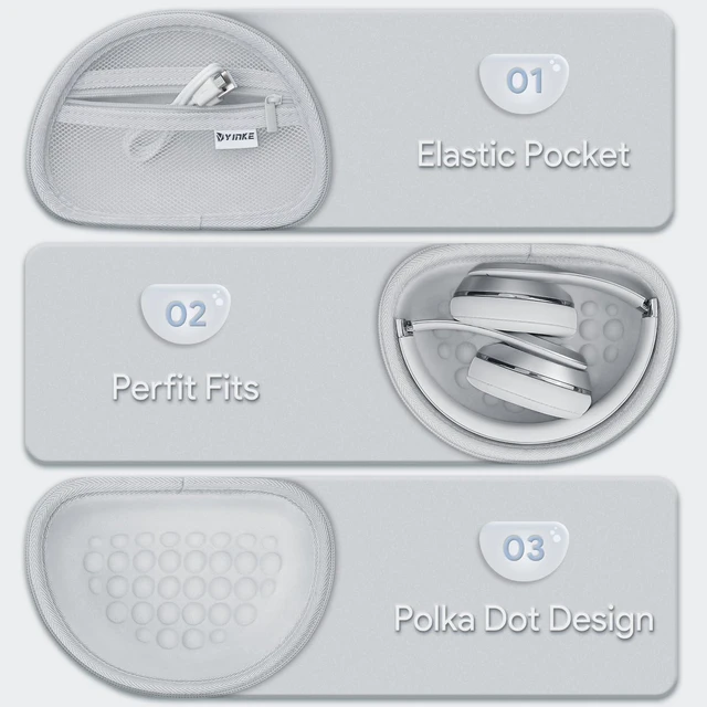 Alt view image 3 of 7 - Case for Beats Solo3/ Solo 4 On-Ear Headphones, Portable Travel Hard Shell Storage Bag (Silver)