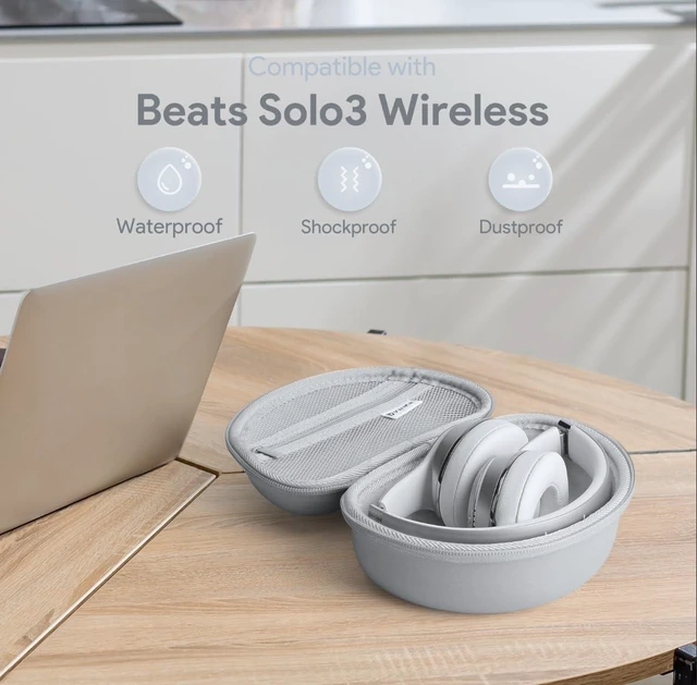 Alt view image 4 of 7 - Case for Beats Solo3/ Solo 4 On-Ear Headphones, Portable Travel Hard Shell Storage Bag (Silver)