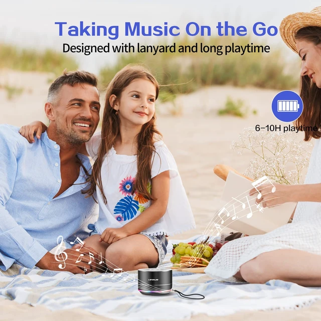 Alt view image 5 of 6 - Portable Bluetooth Speakers,Wireless Speaker with Clear Sound, Long Playtime, Small Mini Metal Speaker,Christmas Birthday Gifts for Men, Women,Kids(Black)