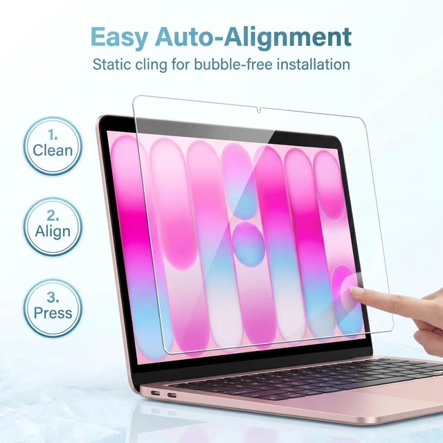 Alt view image 7 of 7 - 2 Pack Tempered Glass Screen Protector Compatible with 2026 MacBook Neo 13-Inch, High Definition Glass Film Anti Scratch Protector for Mac Neo 13in A18 Pro Chip A3404