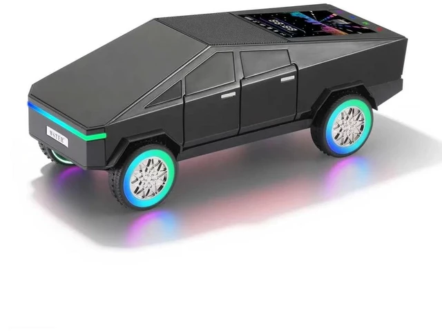Main image of WS-580L Cyberpunk Truck Bluetooth Speaker with RGB Wheels (Black) Cyberpunk Truck Design, Display Screen & RGB Wheels, TWS Stereo & FM Radio, USB/TF Playback, Built-In Mic