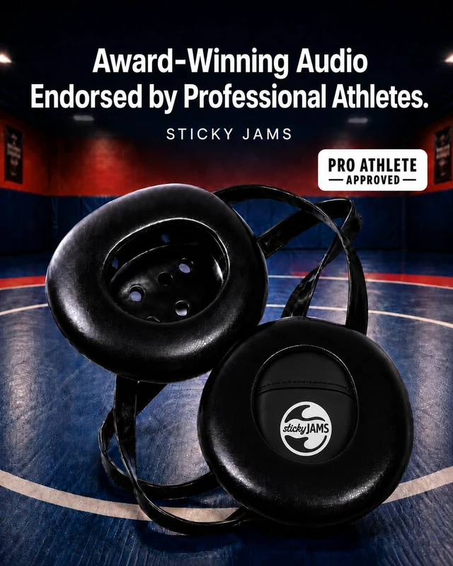 Alt view image 2 of 4 - Wrestling Speaker with Headgear Pouch, Bluetooth Audio for Wrestling Practice, Warm-Ups and Training, Compact Rechargeable Wireless Speaker, 4+ Hour Battery, Black