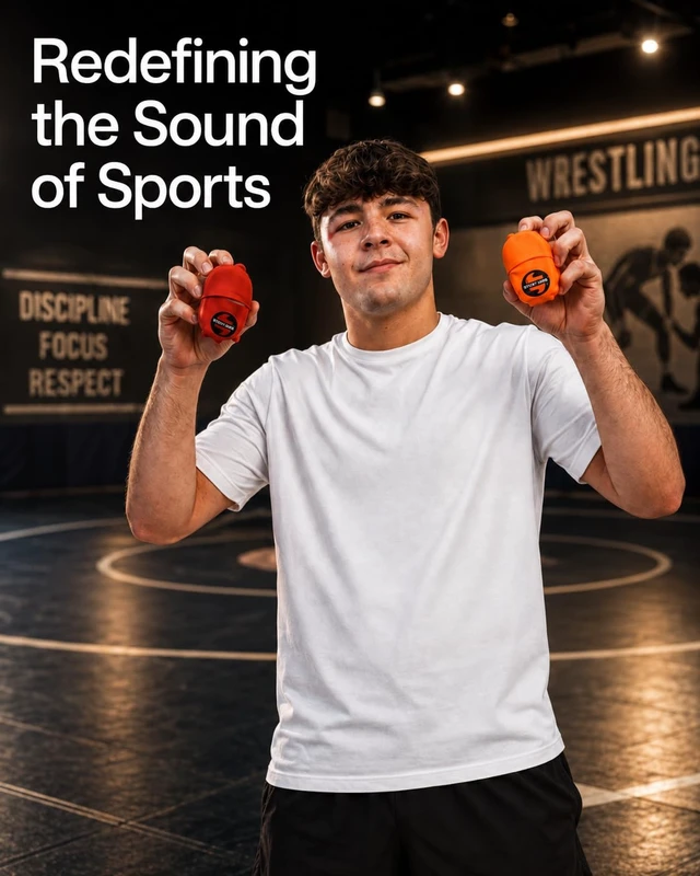 Alt view image 3 of 4 - Wrestling Speaker with Headgear Pouch, Bluetooth Audio for Wrestling Practice, Warm-Ups and Training, Compact Rechargeable Wireless Speaker, 4+ Hour Battery, Camo