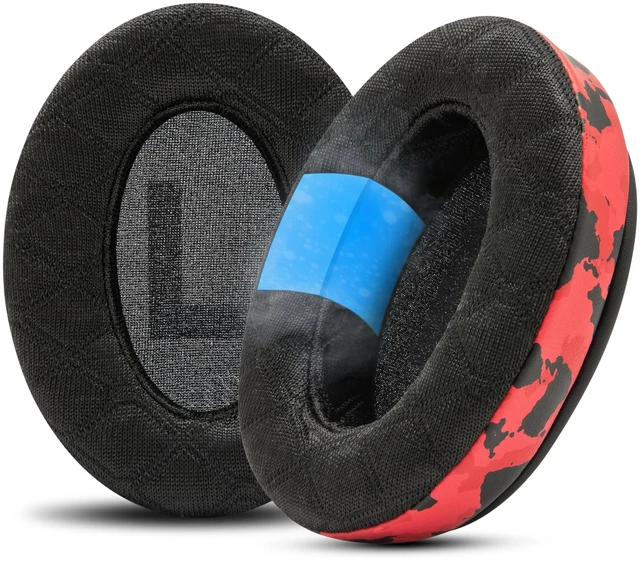 Main image of Freeze Cloud - Angled Cooling Gel Earpads for HyperX Cloud Series Made by Wicked Cushions Extreme Comfort, New Freeze V2 Cooling Fabric, Extra Thick Red Camo