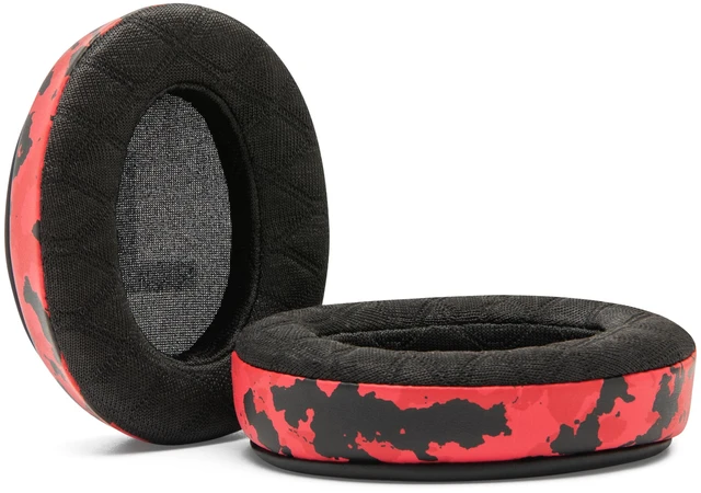 Alt view image 6 of 7 - Freeze Cloud - Angled Cooling Gel Earpads for HyperX Cloud Series Made by Wicked Cushions Extreme Comfort, New Freeze V2 Cooling Fabric, Extra Thick Red Camo