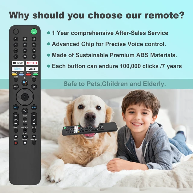 Alt view image 4 of 7 - for Sony TV Remote, for All 2019-2025 Sony Replacement Remote Control for Bravia Smart TV with Voice Control.for Bravia XR/XBR/KD/K Series Google/Android TVsVoice Function Pairing Required