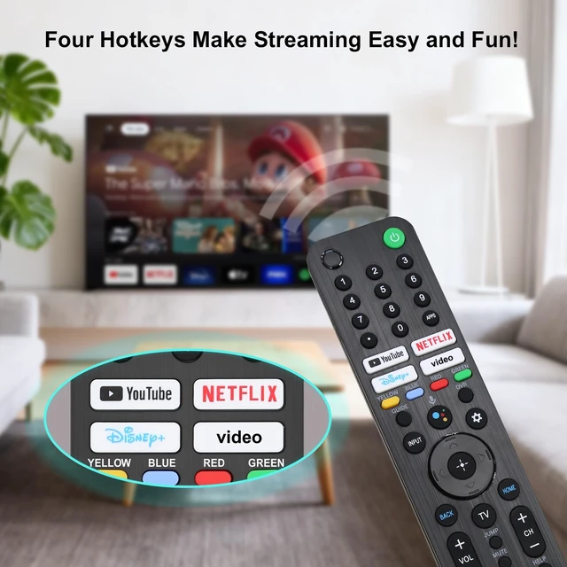 Alt view image 7 of 7 - for Sony TV Remote, for All 2019-2025 Sony Replacement Remote Control for Bravia Smart TV with Voice Control.for Bravia XR/XBR/KD/K Series Google/Android TVsVoice Function Pairing Required