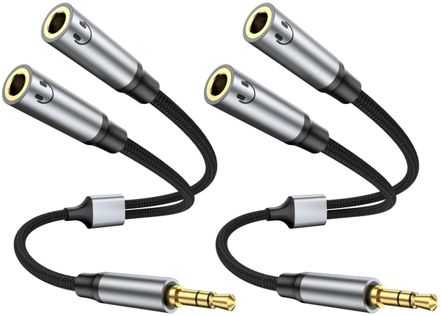 Main image of 3.5mm Headphone Splitter, Dual 3.5mm Female Headphone Jack Audio Stereo, Extension Cable Audio Y Splitter for PS4, PS5, Xbox, Switch, PC Gaming Headsets, Phone