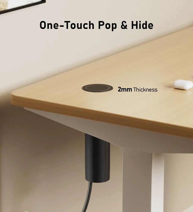 Alt view image 4 of 7 - 20A Pop Up Outlet for Countertop,Recessed Power Strip 2.5-Inch Hole,Tamper Resistant Receptacle,20W USB C,4 Outlets,Space Saver for Kitchen,Office Desk,12 AWG Extension Cord,ETL Listed (Black)