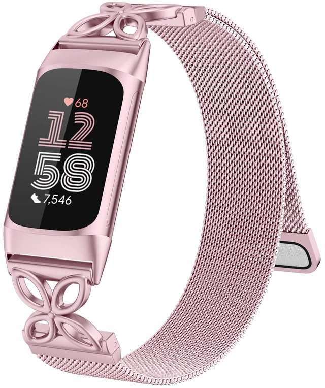 Main image of Metal Bands Compatible with Fitbit Charge 6/ Charge 5 Bands for Women Men, Stylish Cute Adjustable Breathable Watch Bracelet Sport Watch Strap Replacement Wristbands for Charge 6/Charge 5 Band