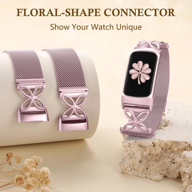 Alt view image 5 of 7 - Metal Bands Compatible with Fitbit Charge 6/ Charge 5 Bands for Women Men, Stylish Cute Adjustable Breathable Watch Bracelet Sport Watch Strap Replacement Wristbands for Charge 6/Charge 5 Band