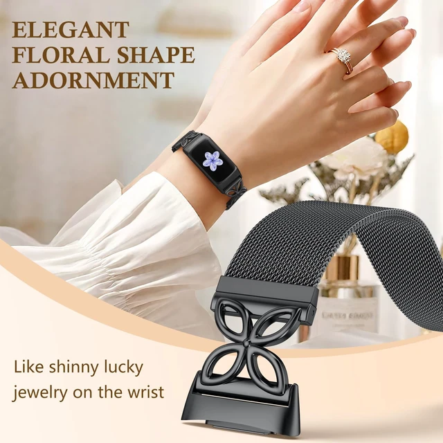 Alt view image 3 of 7 - Metal Bands Compatible with Fitbit Charge 6/ Charge 5 Bands for Women Men, Stylish Cute Adjustable Breathable Watch Bracelet Sport Watch Strap Replacement Wristbands for Charge 6/Charge 5 Band
