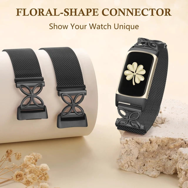 Alt view image 4 of 7 - Metal Bands Compatible with Fitbit Charge 6/ Charge 5 Bands for Women Men, Stylish Cute Adjustable Breathable Watch Bracelet Sport Watch Strap Replacement Wristbands for Charge 6/Charge 5 Band