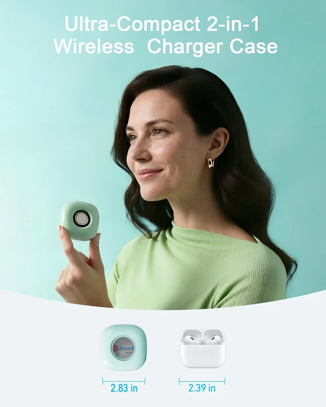Alt view image 3 of 7 - Portable Charging Case for Oura Ring Gen 4/5 Dock, 10 Charges, Green Pocket-Sized Travel Holder Case (Sizes 615), 1-Hour USB-C Recharge, Clear LED Window, Magnetic Snap-Lock Dock Excluded