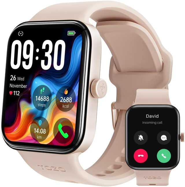 Main image of AMOLED S4 Smart Watch 1.78" Ultra-Clear Screen for Men Women Bluetooth Call Answer Fitness Tracker, Sleep Monitor IP68 Waterproof for iOS 11.0+ Android 9.0+ Rose Gold
