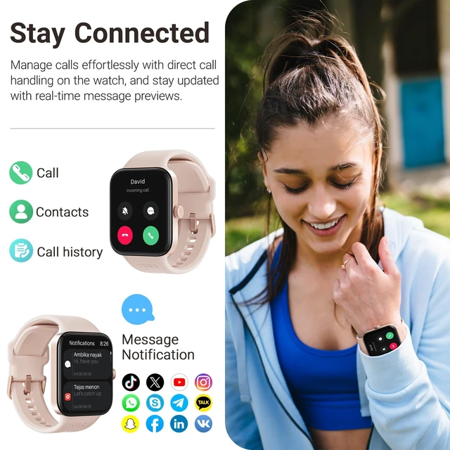 Alt view image 3 of 7 - AMOLED S4 Smart Watch 1.78" Ultra-Clear Screen for Men Women Bluetooth Call Answer Fitness Tracker, Sleep Monitor IP68 Waterproof for iOS 11.0+ Android 9.0+ Rose Gold