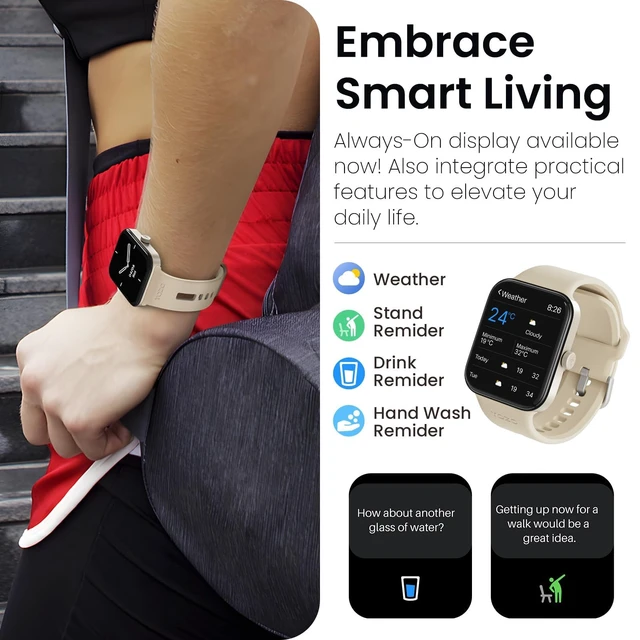 Alt view image 7 of 7 - AMOLED S4 Smart Watch 1.78" Ultra-Clear Screen for Men Women Bluetooth Call Answer Fitness Tracker, Sleep Monitor IP68 Waterproof for iOS 11.0+ Android 9.0+ Gold