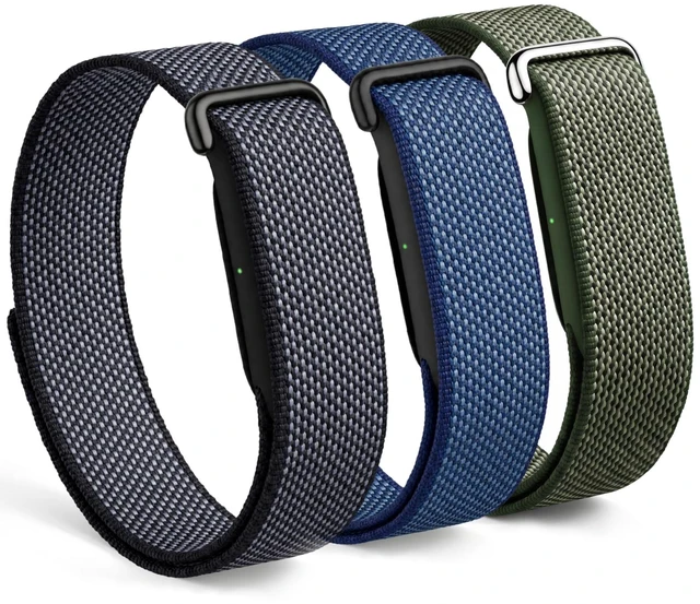 Main image of 3 Pack Nylon Replacement Bands Compatible with Google Fitbit Air Soft Breathable Sport Wristband, Lightweight Micro-Adjustable Hook-and-Loop Strap for Gym Workout, Women Men