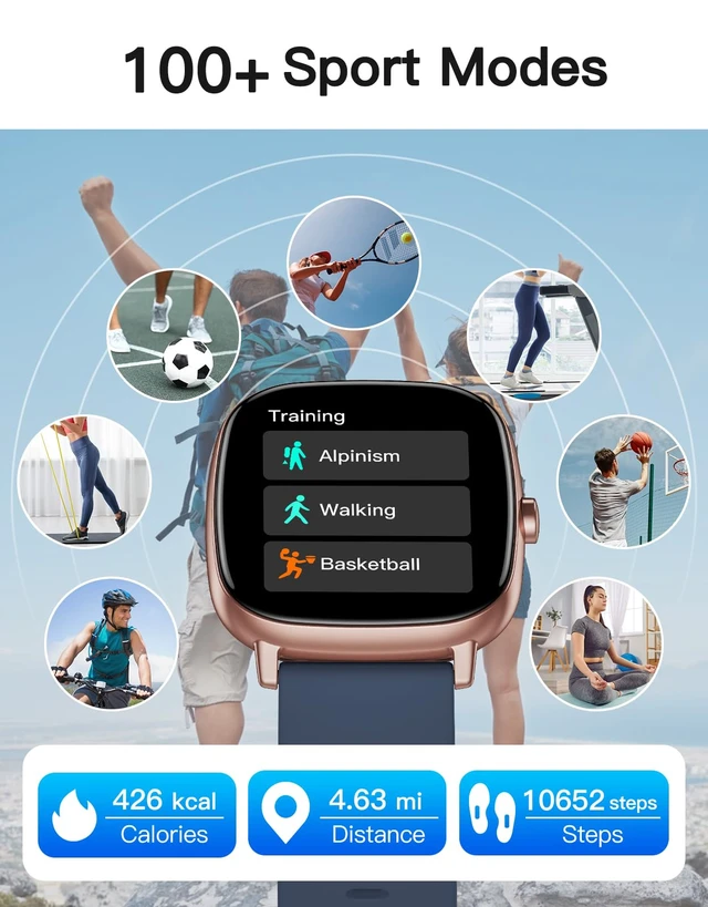 Alt view image 4 of 7 - Smart Watch for Men Women with GPS Built-in Answer/Make Call Blue 1.95" HD, for iPhone/Android Phones, Fitness Tracker Heart Rate/Sleep Monitor, Step/Calories Counter 100+ Sport, Waterproof