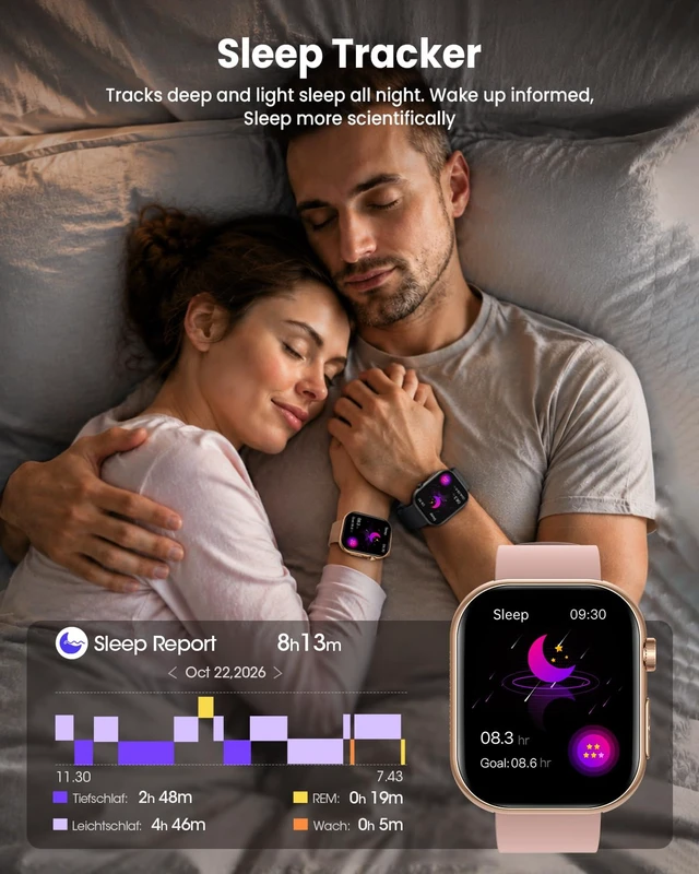 Alt view image 4 of 7 - Smart Watches for Men Women, Answer&Make Call, 24/7 Health Monitoring Watch 1.97" Fitness Tracking Smartwatches, Sleep Monitor, 140+ Sports Modes, IP68 Waterproof, Android/iPhone, Gold