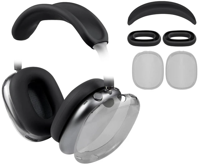 Main image of Case Cover Kit for (AirPods Max 2/1) - Black Sweat Proof Kit (Headband Cover + TPU Case Protector + Silicone Ear Covers) for Gym Exercise, Easy to Clean