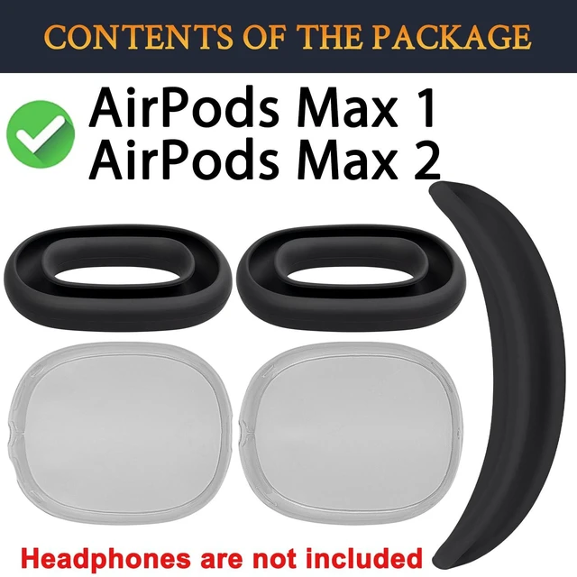 Alt view image 2 of 7 - Case Cover Kit for (AirPods Max 2/1) - Black Sweat Proof Kit (Headband Cover + TPU Case Protector + Silicone Ear Covers) for Gym Exercise, Easy to Clean