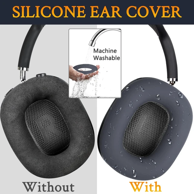 Alt view image 4 of 7 - Protective Kit for AirPods Max 2/1 (2026/2024/2020, USB-C/Lightning), Headband Cover + TPU Case Protector + Silicone Ear Pad Covers, Sweatproof, Washable, Anti-Scratch (Navy Blue)