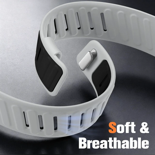 Alt view image 3 of 7 - Silicone Sport Band Compatible with Whoop 5.0/MG, One, Peak & Life Upgrade Soft & Comfortable Silicone Waterproof Breathable Adjustable Replacement Wristbands for Men Women Accessories, Grey