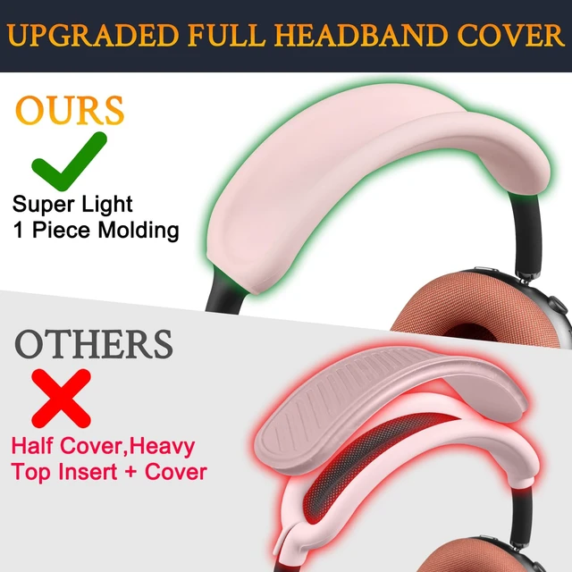 Alt view image 3 of 7 - Case Cover Kit for (AirPods Max 2/1) - Pink Sweat Proof Kit (Headband Cover + TPU Case Protector + Silicone Ear Covers) for Gym Exercise, Easy to Clean