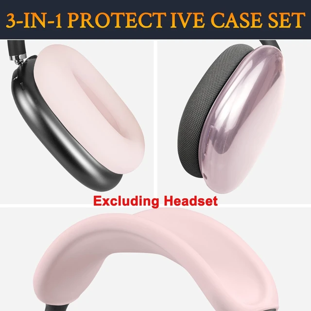 Alt view image 6 of 7 - Case Cover Kit for (AirPods Max 2/1) - Pink Sweat Proof Kit (Headband Cover + TPU Case Protector + Silicone Ear Covers) for Gym Exercise, Easy to Clean