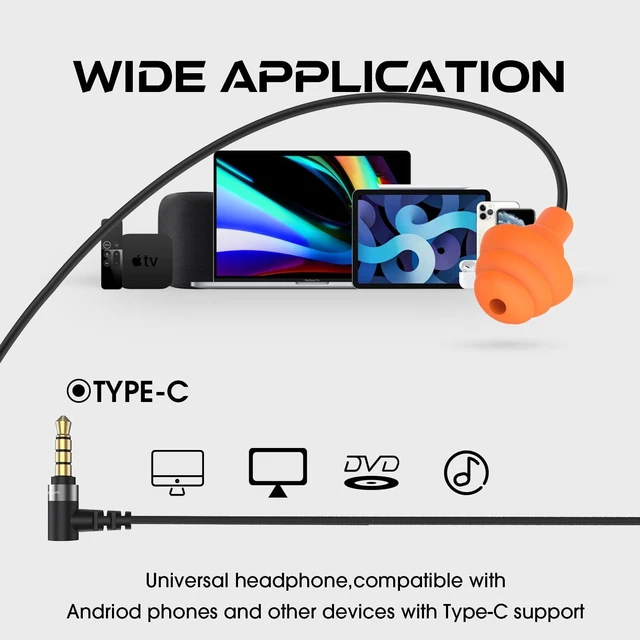 Alt view image 6 of 7 - Wired Work Headphones, 3.5mm Earplug Headphones for Ear Protection Looks Like Safety Earplugs, 29dB Noise Reduction, Reinforced 3.5mm Cable for Mowing, Construction & Industrial Work