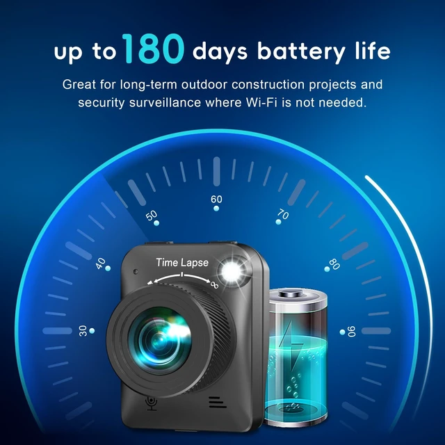 Alt view image 3 of 7 - Time Lapse Camera, 4K Timelapse Outdoor Construction Camera with 3 Mount, Waterproof Housing, SD Card for Construction Sites, House Building, Plant Growth