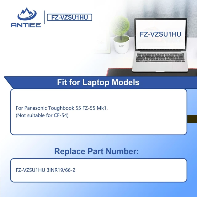 Alt view image 3 of 7 - FZ-VZSU1HU FZ-55 Laptop Battery Replacement Pack for PANASONIC TOUGHBOOK 55 Mk1 Higher Capacity 10.8V 68Wh 6-Cell (Not Suitable for CF-54)