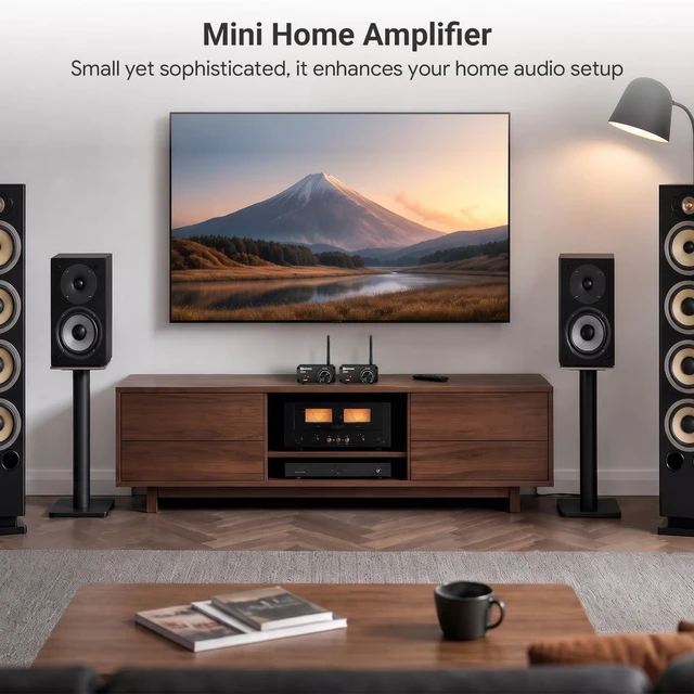 Alt view image 5 of 7 - Bluetooth Stereo Amplifier, 50W x 2 Mini Class D Power Amplifier Receiver for Passive Speakers, 2 Channel Home Audio Amp with Bluetooth, for Bookshelf, Ceiling, Garage, Patio-TPA3116 Chips