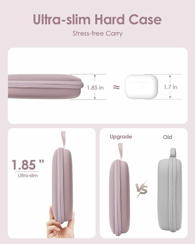 Alt view image 4 of 7 - Headphone Case Hard Shell Super-Slim for Sony/JBL/Bose/Soundcore Anker Fits BERIBES KVIDIO TOZO JLab Over-Ear Headphones, Universal Portable Travel Organizer Bag