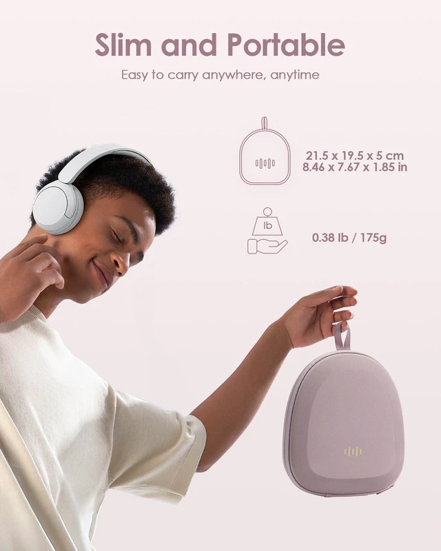 Alt view image 6 of 7 - Headphone Case Hard Shell Super-Slim for Sony/JBL/Bose/Soundcore Anker Fits BERIBES KVIDIO TOZO JLab Over-Ear Headphones, Universal Portable Travel Organizer Bag