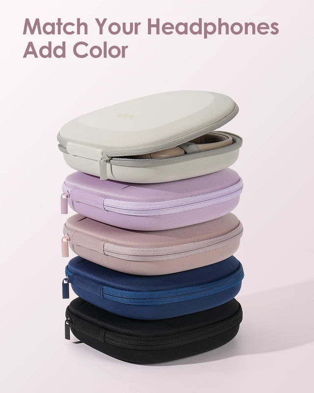 Alt view image 7 of 7 - Headphone Case Hard Shell Super-Slim for Sony/JBL/Bose/Soundcore Anker Fits BERIBES KVIDIO TOZO JLab Over-Ear Headphones, Universal Portable Travel Organizer Bag