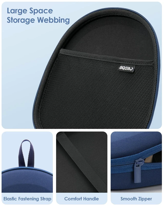 Alt view image 5 of 7 - Headphone Case Hard Shell Super-Slim for Sony/JBL/Bose/Soundcore Anker Fits BERIBES KVIDIO TOZO JLab Over-Ear Headphones, Universal Portable Travel Organizer Bag