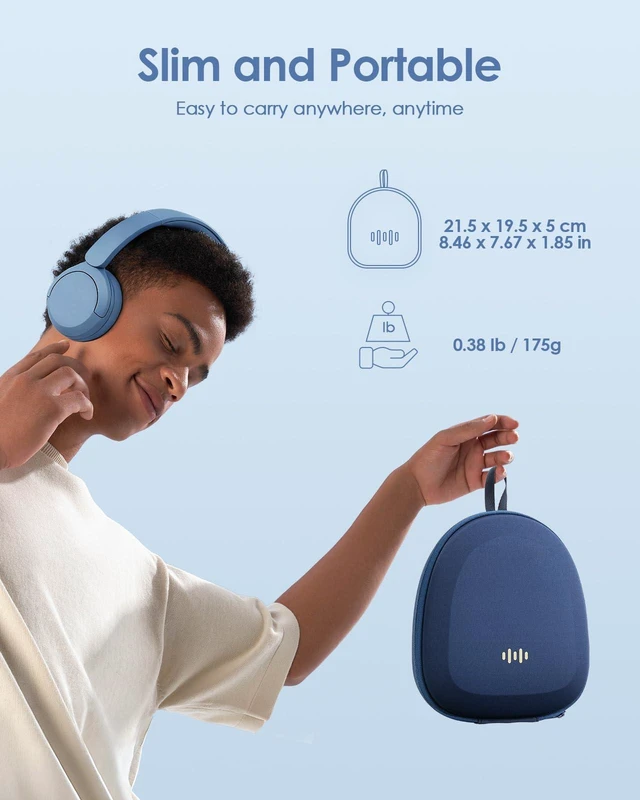 Alt view image 6 of 7 - Headphone Case Hard Shell Super-Slim for Sony/JBL/Bose/Soundcore Anker Fits BERIBES KVIDIO TOZO JLab Over-Ear Headphones, Universal Portable Travel Organizer Bag