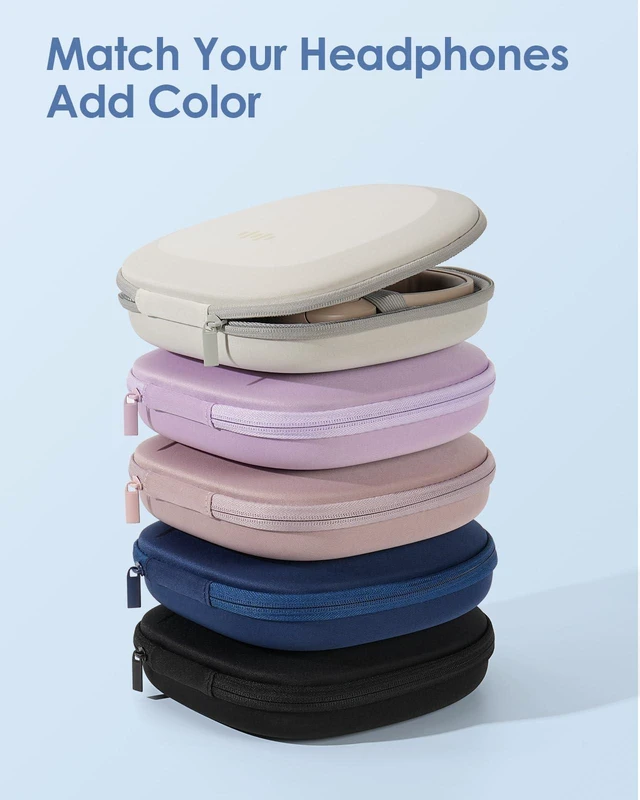 Alt view image 7 of 7 - Headphone Case Hard Shell Super-Slim for Sony/JBL/Bose/Soundcore Anker Fits BERIBES KVIDIO TOZO JLab Over-Ear Headphones, Universal Portable Travel Organizer Bag