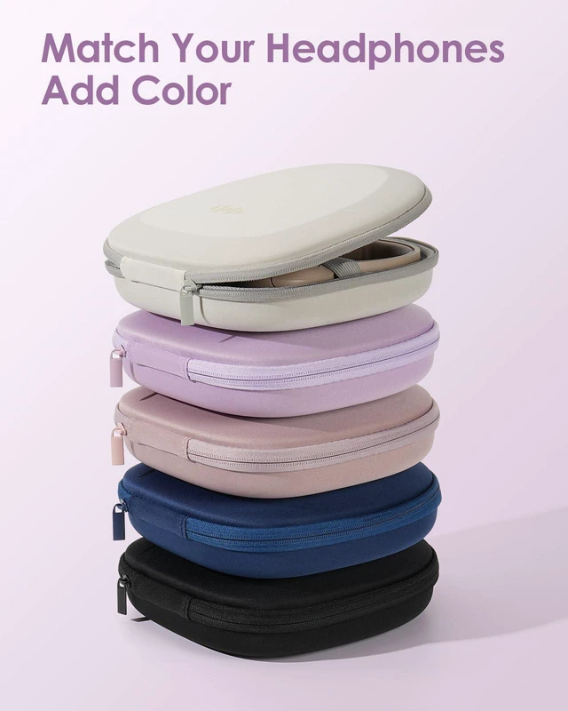 Alt view image 7 of 7 - Headphone Case Hard Shell Super-Slim for Sony/JBL/Bose/Soundcore Anker Fits BERIBES KVIDIO TOZO JLab Over-Ear Headphones, Universal Portable Travel Organizer Bag