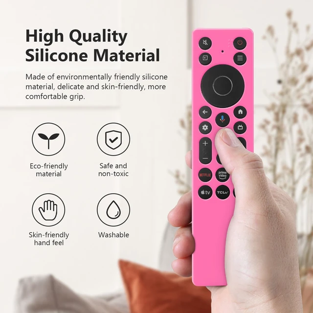 Alt view image 2 of 6 - Rc923a Case for TCL Qm6k Remote Cover Rc813A QM7K FMB1 2025 Pink For Tcl Remote Model Rc923a Tcl Google Tv Remote Cover Glow in the Dark, Dog Bite Proof Remote Covers