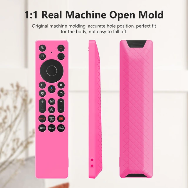 Alt view image 3 of 6 - Rc923a Case for TCL Qm6k Remote Cover Rc813A QM7K FMB1 2025 Pink For Tcl Remote Model Rc923a Tcl Google Tv Remote Cover Glow in the Dark, Dog Bite Proof Remote Covers