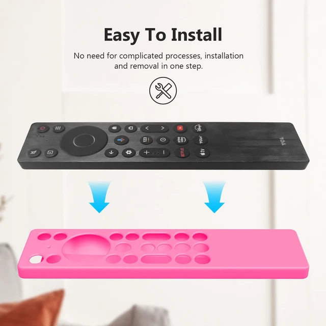 Alt view image 6 of 6 - Rc923a Case for TCL Qm6k Remote Cover Rc813A QM7K FMB1 2025 Pink For Tcl Remote Model Rc923a Tcl Google Tv Remote Cover Glow in the Dark, Dog Bite Proof Remote Covers