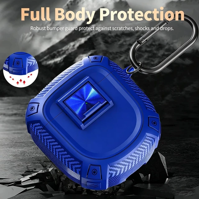 Alt view image 3 of 7 - for New Bose QuietComfort Ultra Earbuds (2nd Gen 2025)/Ultra 2023/II 2022 Case Cover with Lock Clip&Cleaner kit, Rugged Shockproof Protective Bose QC Ultra 2 Hard Skin with Carabiner - Blue