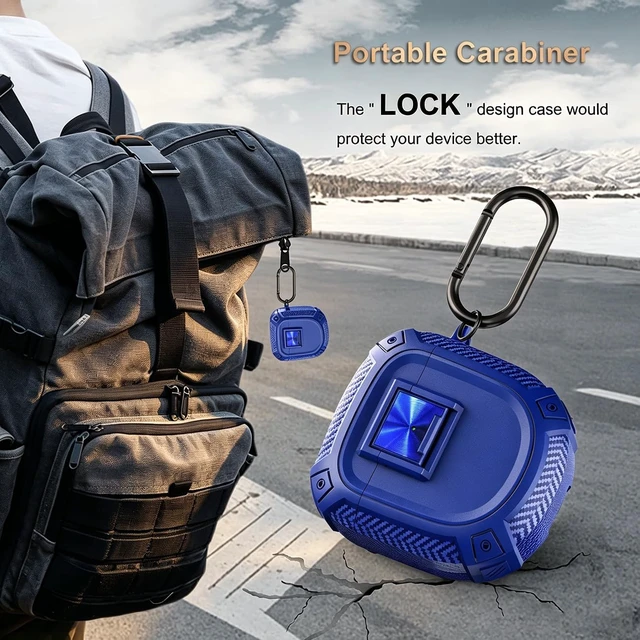 Alt view image 5 of 7 - for New Bose QuietComfort Ultra Earbuds (2nd Gen 2025)/Ultra 2023/II 2022 Case Cover with Lock Clip&Cleaner kit, Rugged Shockproof Protective Bose QC Ultra 2 Hard Skin with Carabiner - Blue