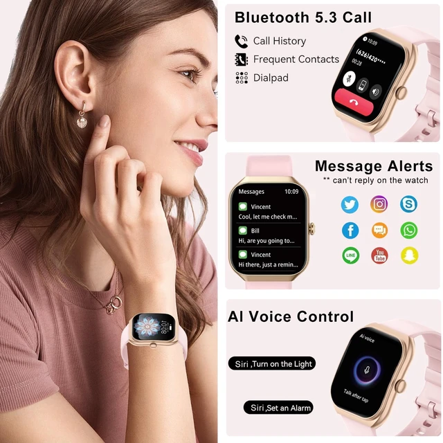 Alt view image 2 of 4 - Smart Watch for iOS and Android Phones, HD 2.01" Screen Smart Watches for Women,1ATM Waterproof,112+ Sports Modes Fitness Activity Tracker,Heart Rate Sleep Monitor Steps Calories Counter