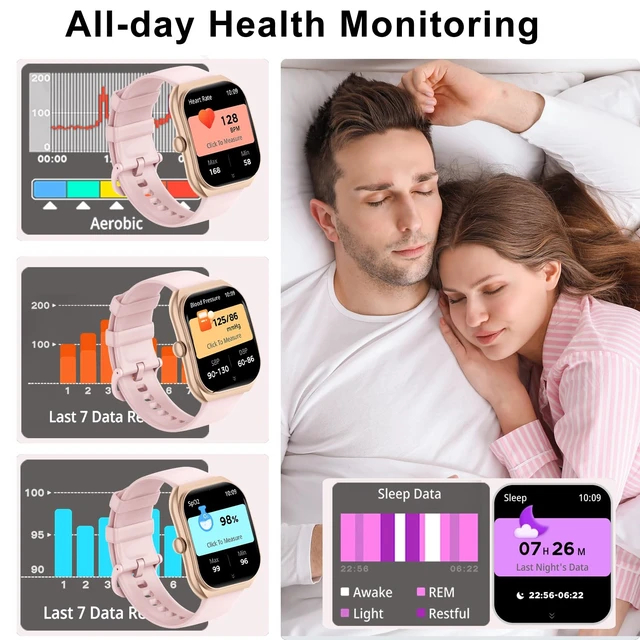 Alt view image 3 of 4 - Smart Watch for iOS and Android Phones, HD 2.01" Screen Smart Watches for Women,1ATM Waterproof,112+ Sports Modes Fitness Activity Tracker,Heart Rate Sleep Monitor Steps Calories Counter