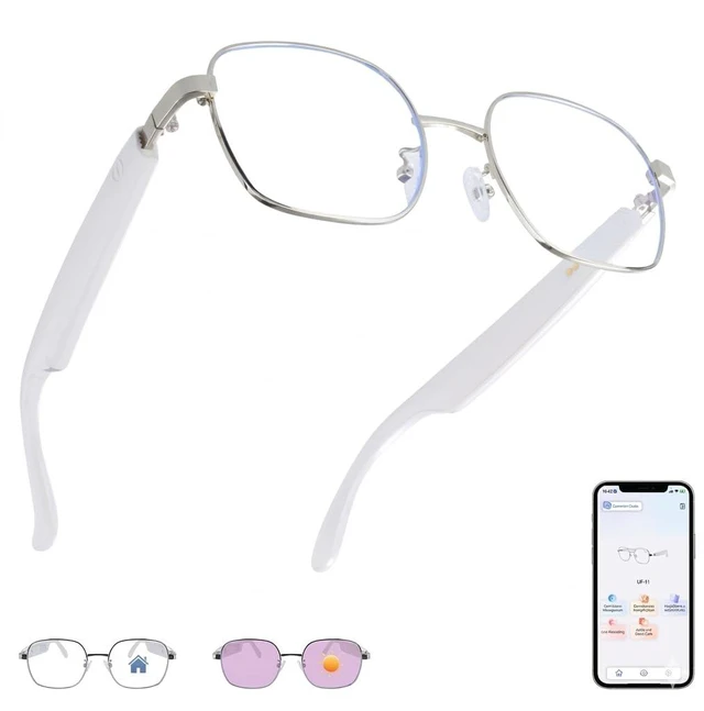 Main image of Bluetooth Smart Glasses, Real-Time Translation 169 Languages Photochromic Lenses, Open-Ear Audio, Hands-Free Calls Music, Touch Control, Voice Assistant, Lightweight Women Travel Work